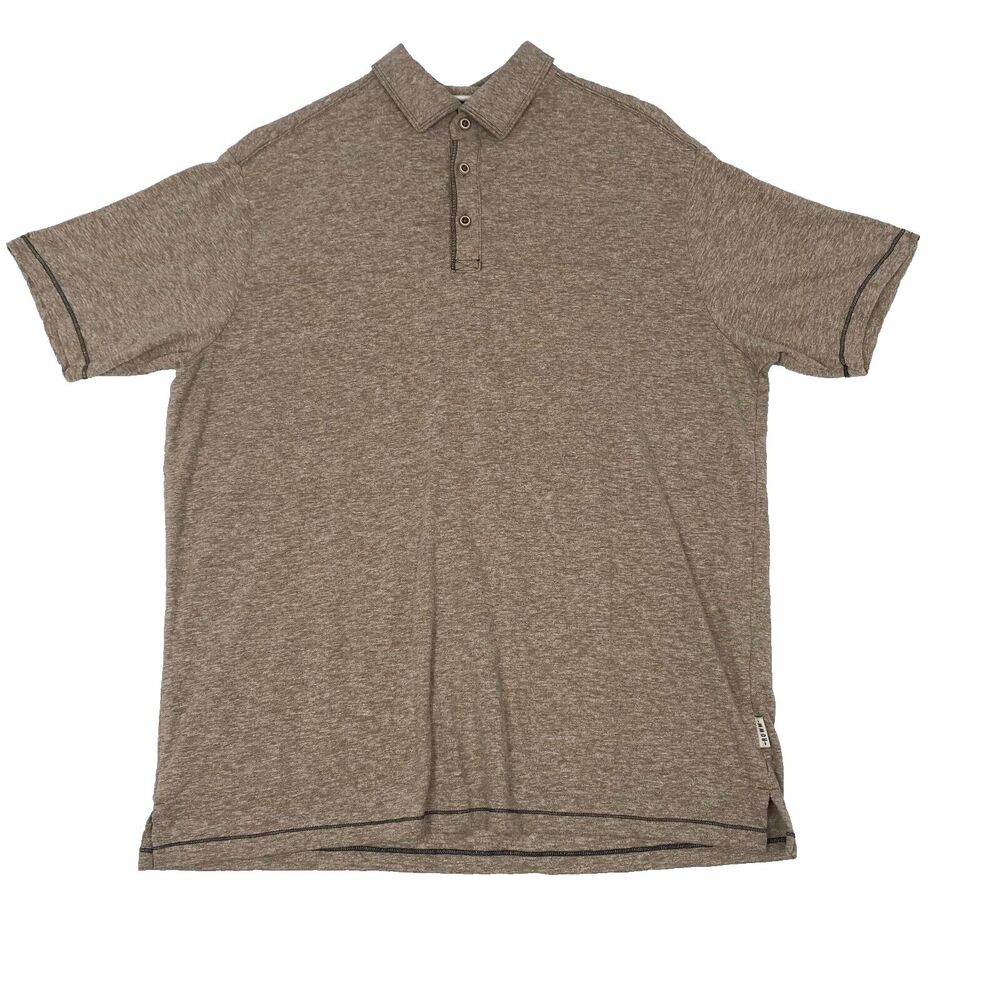 ROWM Men's Short Sleeve Polo Shirt Cotton Brown‎ Size XL Soft Lightweig